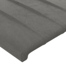 vidaXL világosszürke bársony LED-es fejtámla 183x16x118/128 cm