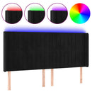 vidaXL fekete bársony LED-es fejtámla 183x16x118/128 cm