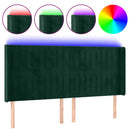 vidaXL sötétzöld bársony LED-es fejtámla 183x16x118/128 cm
