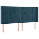 vidaXL sötétkék bársony LED-es fejtámla 183x16x118/128 cm