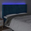 vidaXL sötétkék bársony LED-es fejtámla 183x16x118/128 cm