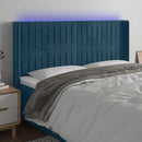 vidaXL sötétkék bársony LED-es fejtámla 183x16x118/128 cm