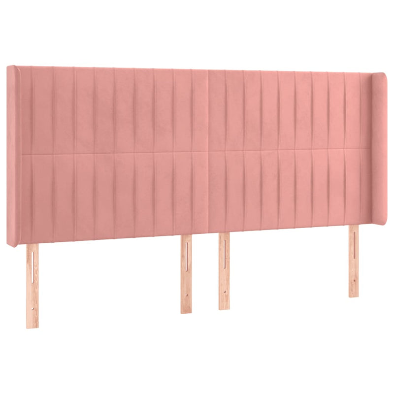 vidaXL rózsaszín bársony LED-es fejtámla 183x16x118/128 cm