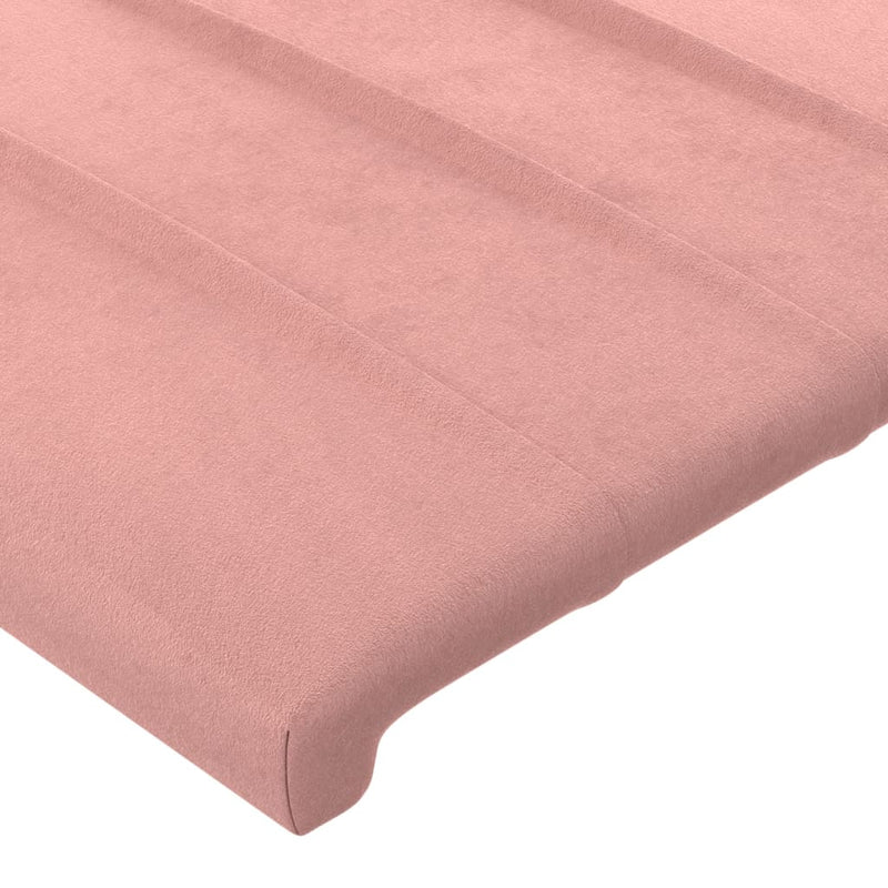 vidaXL rózsaszín bársony LED-es fejtámla 183x16x118/128 cm