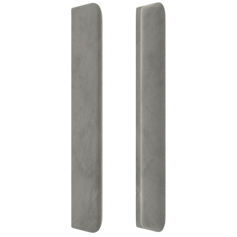 vidaXL világosszürke bársony LED-es fejtámla 203x16x118/128 cm
