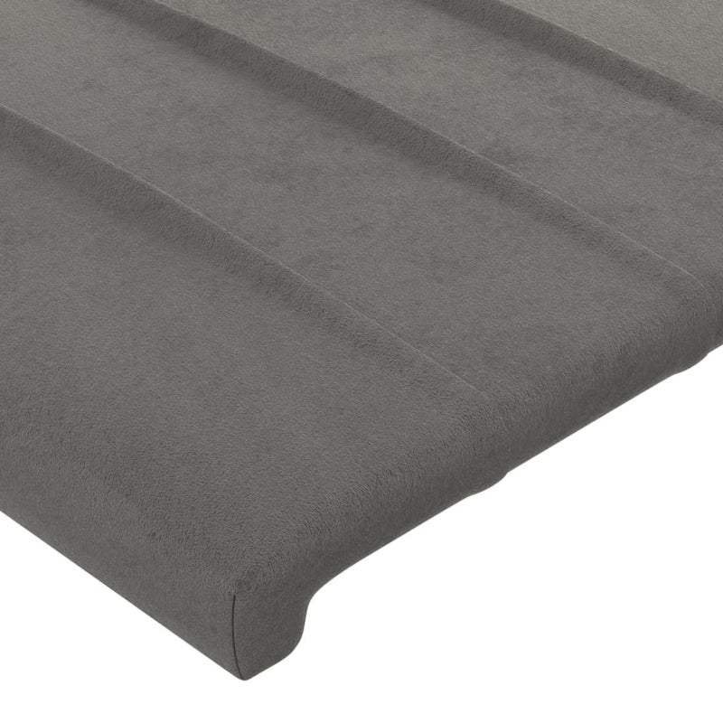 vidaXL világosszürke bársony LED-es fejtámla 203x16x118/128 cm