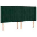 vidaXL sötétzöld bársony LED-es fejtámla 203x16x118/128 cm