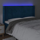 vidaXL sötétkék bársony LED-es fejtámla 203x16x118/128 cm