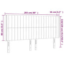 vidaXL sötétkék bársony LED-es fejtámla 203x16x118/128 cm