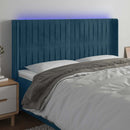 vidaXL sötétkék bársony LED-es fejtámla 203x16x118/128 cm