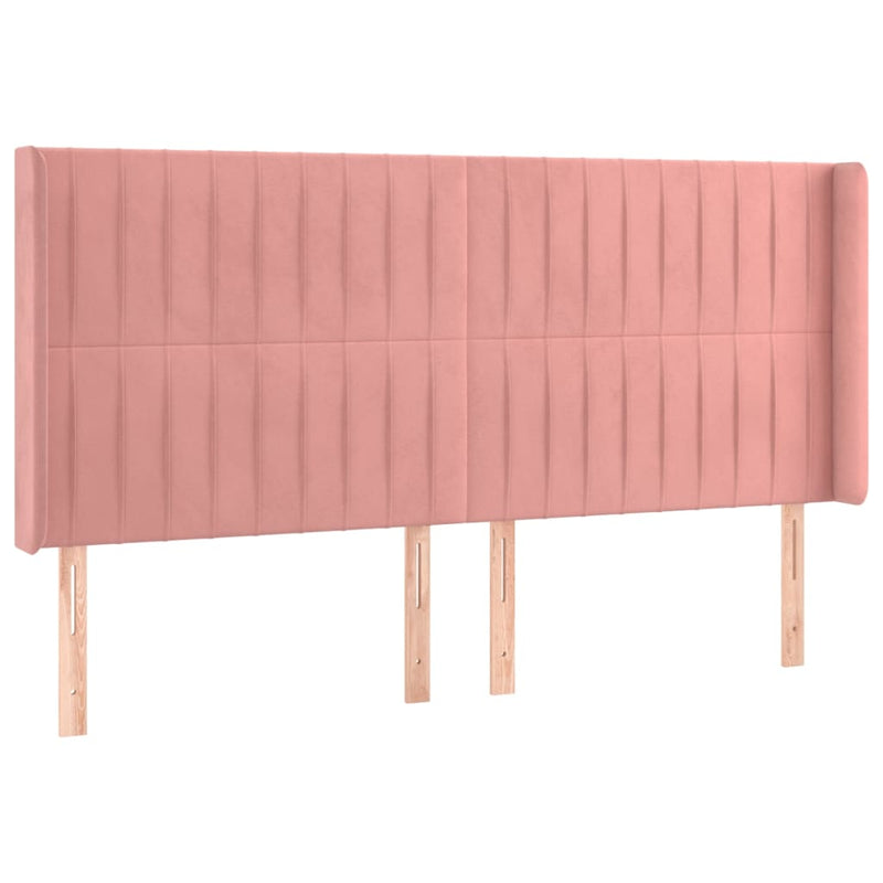 vidaXL rózsaszín bársony LED-es fejtámla 203x16x118/128 cm