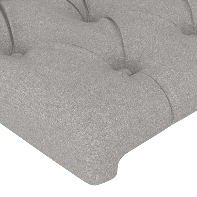 vidaXL világosszürke szövet LED-es fejtámla 83x16x118/128 cm