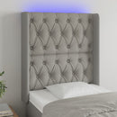 vidaXL világosszürke szövet LED-es fejtámla 83x16x118/128 cm