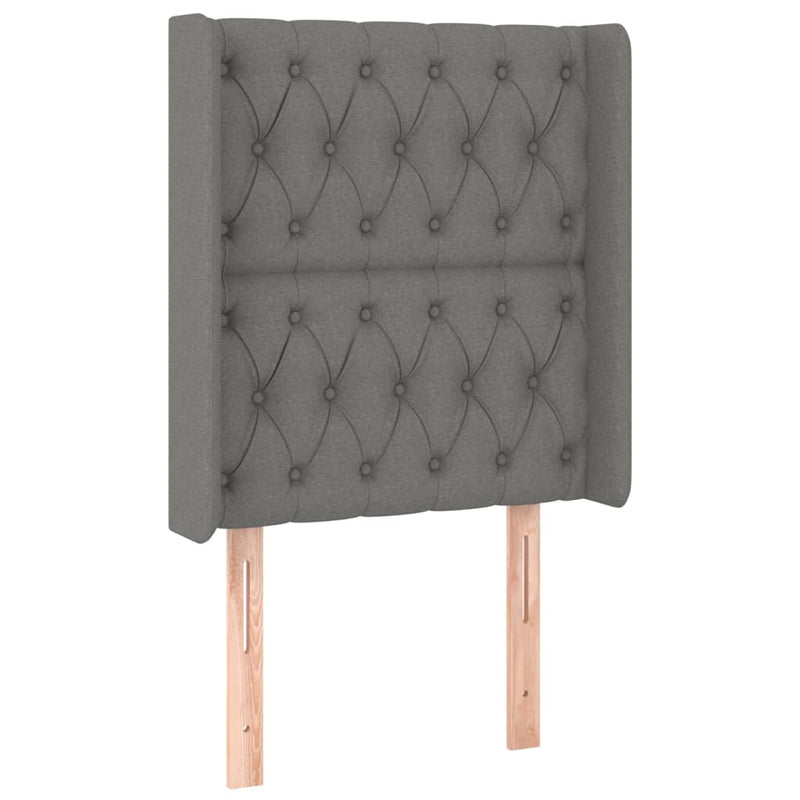 vidaXL sötétszürke szövet LED-es fejtámla 83x16x118/128 cm
