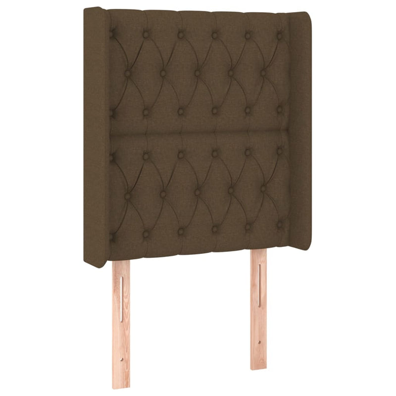 vidaXL sötétbarna szövet LED-es fejtámla 83x16x118/128 cm