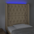 vidaXL krémszínű szövet LED-es fejtámla 83x16x118/128 cm