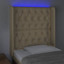 vidaXL krémszínű szövet LED-es fejtámla 83x16x118/128 cm