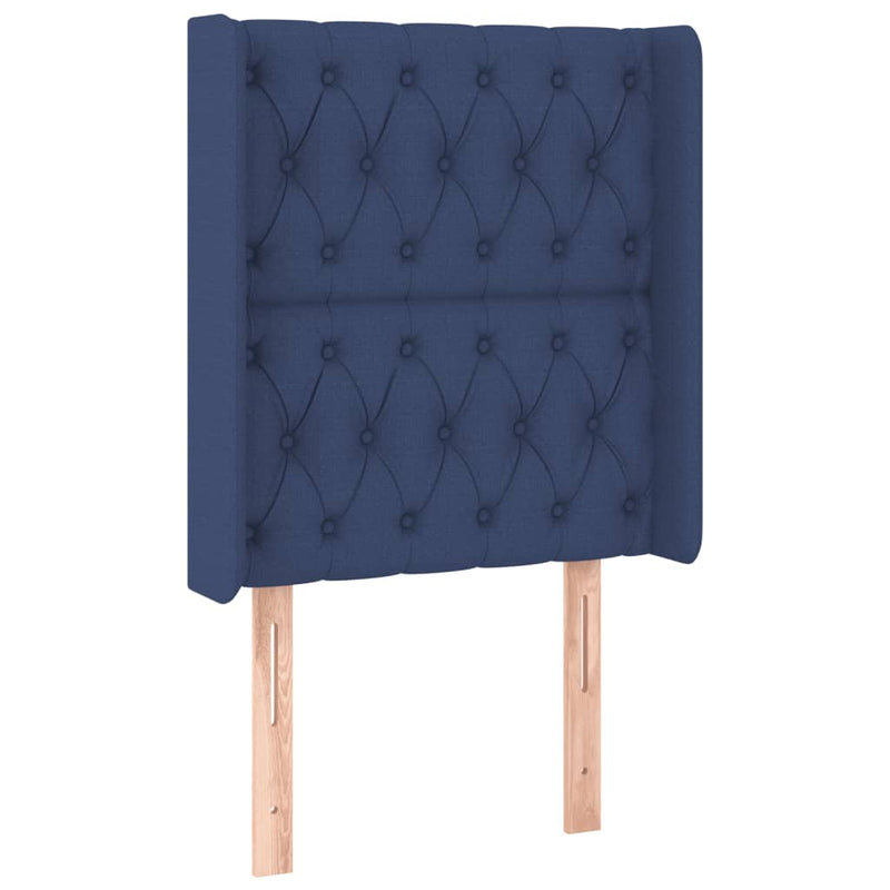 vidaXL kék szövet LED-es fejtámla 83x16x118/128 cm