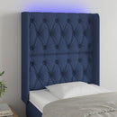 vidaXL kék szövet LED-es fejtámla 83x16x118/128 cm