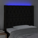 vidaXL fekete szövet LED-es fejtámla 93x16x118/128 cm