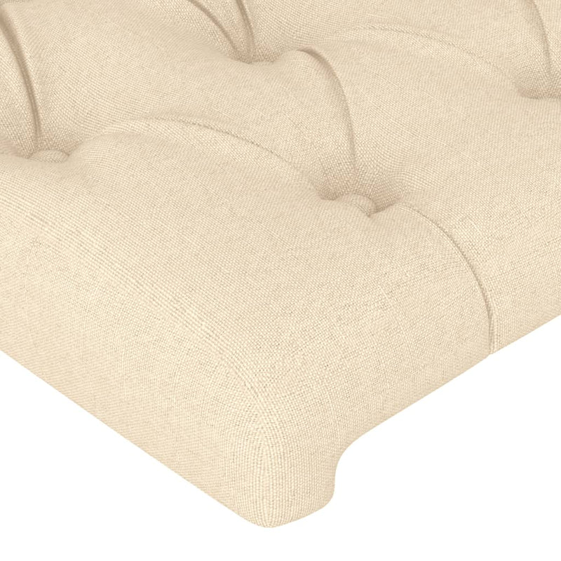 vidaXL krémszínű szövet LED-es fejtámla 93x16x118/128 cm