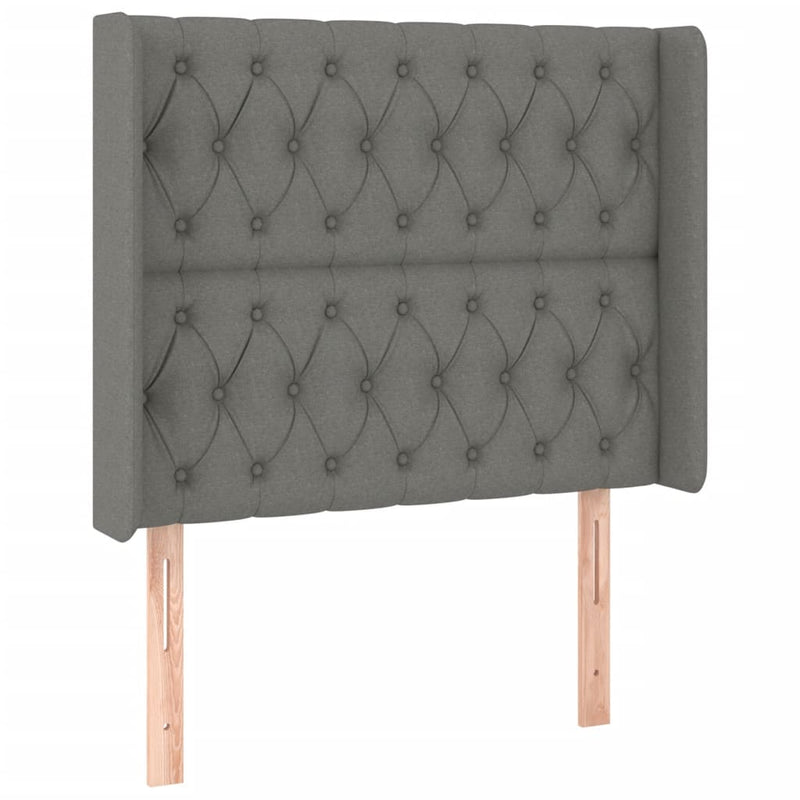vidaXL sötétszürke szövet LED-es fejtámla 103x16x118/128 cm