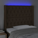 vidaXL sötétbarna szövet LED-es fejtámla 103x16x118/128 cm