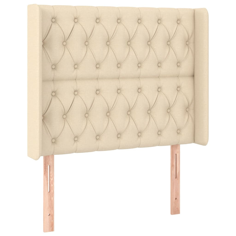 vidaXL krémszínű szövet LED-es fejtámla 103x16x118/128 cm