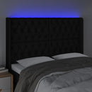 vidaXL fekete szövet LED-es fejtámla 147x16x118/128 cm