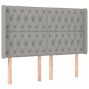 vidaXL világosszürke szövet LED-es fejtámla 163x16x118/128 cm