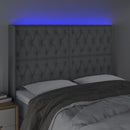 vidaXL világosszürke szövet LED-es fejtámla 163x16x118/128 cm