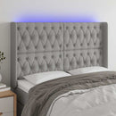 vidaXL világosszürke szövet LED-es fejtámla 163x16x118/128 cm