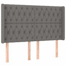 vidaXL sötétszürke szövet LED-es fejtámla 163x16x118/128 cm