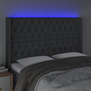 vidaXL sötétszürke szövet LED-es fejtámla 163x16x118/128 cm