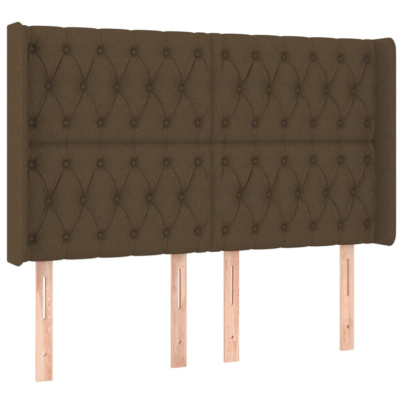 vidaXL sötétbarna szövet LED-es fejtámla 163x16x118/128 cm