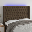 vidaXL sötétbarna szövet LED-es fejtámla 163x16x118/128 cm