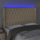 vidaXL krémszínű szövet LED-es fejtámla szárnyakkal 163x16x118/128 cm