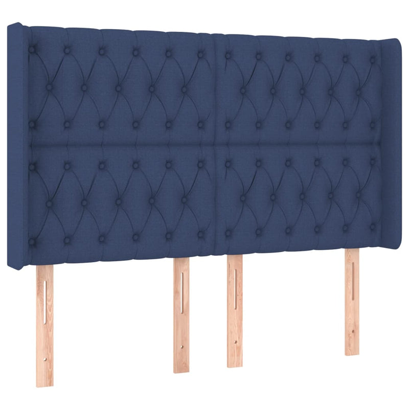 vidaXL kék szövet LED-es fejtámla 163x16x118/128 cm
