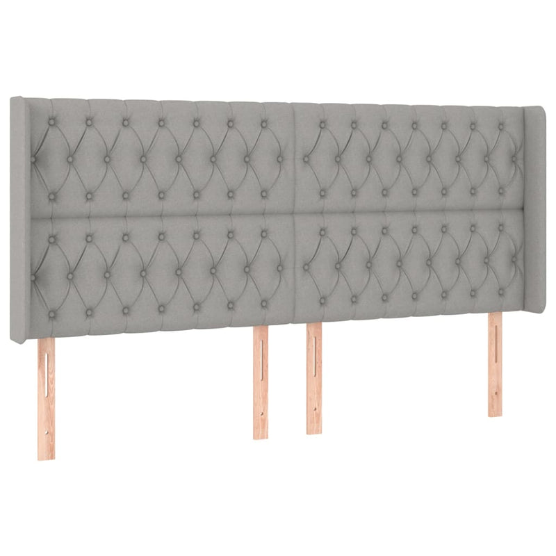 vidaXL világosszürke szövet LED-es fejtámla 183x16x118/128 cm