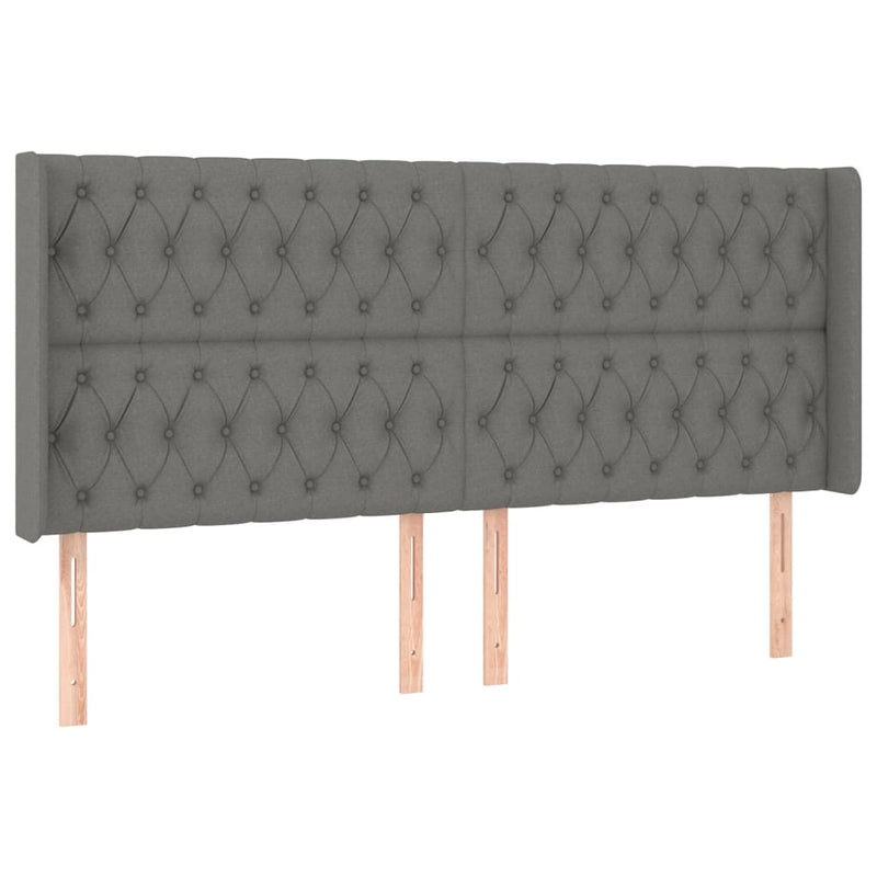 vidaXL sötétszürke szövet LED-es fejtámla 183x16x118/128 cm