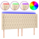 vidaXL krémszínű szövet LED-es fejtámla 183x16x118/128 cm