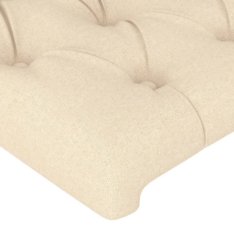 vidaXL krémszínű szövet LED-es fejtámla 183x16x118/128 cm