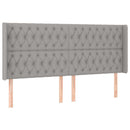 vidaXL világosszürke szövet LED-es fejtámla 203x16x118/128 cm