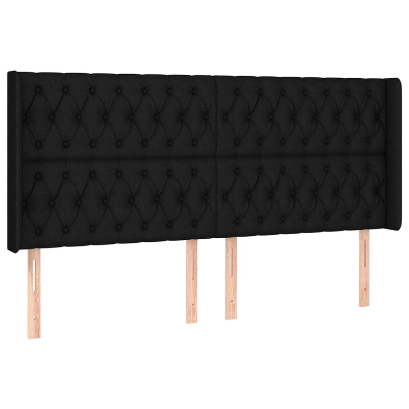 vidaXL fekete szövet LED-es fejtámla 203x16x118/128 cm