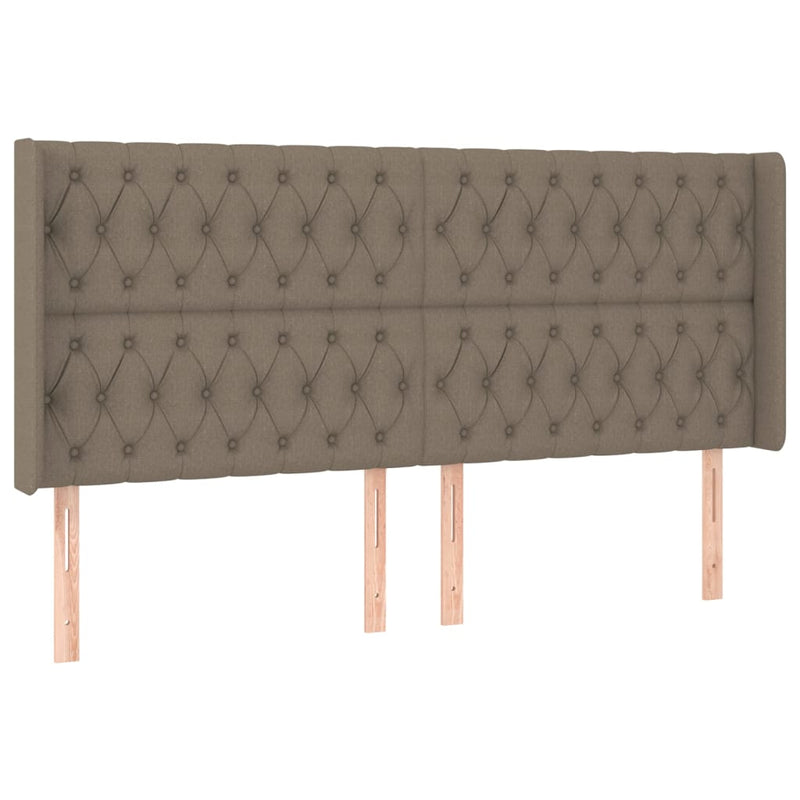 vidaXL tópszínű szövet LED-es fejtámla 203x16x118/128 cm