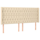 vidaXL krémszínű szövet LED-es fejtámla 203x16x118/128 cm