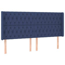 vidaXL kék szövet LED-es fejtámla 203x16x118/128 cm