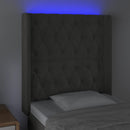 vidaXL sötétszürke bársony LED-es fejtámla 83x16x118/128 cm