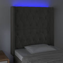 vidaXL sötétszürke bársony LED-es fejtámla 83x16x118/128 cm