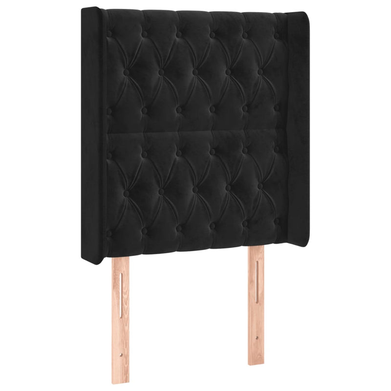 vidaXL fekete bársony LED-es fejtámla 83x16x118/128 cm